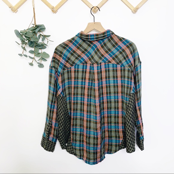 Free People one of the guy plaid dolman sleeve top - Picture 8 of 8